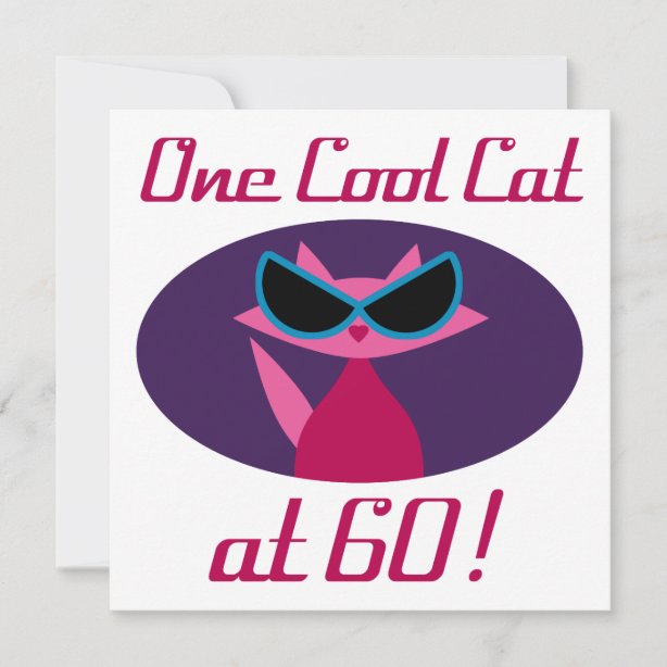 60th With Cat Birthday Cards | Zazzle CA
