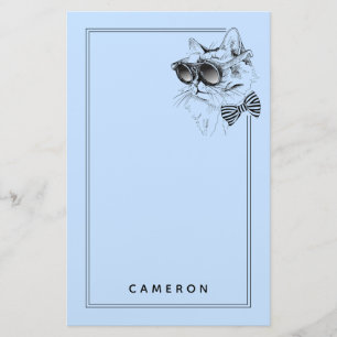 Cool Cat   Add Your Name Stationery