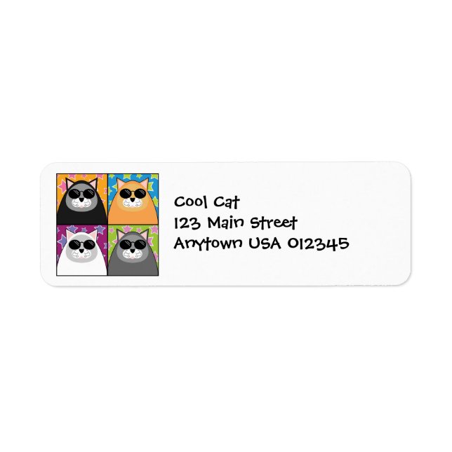 Cool Cat Address Avery Label (Front)