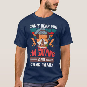 Cool Cat And RamenVideo Gamer Ramen Cat Design T-Shirt
