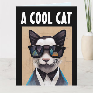 COOL CAT BIRTHDAY FOR HIM GREETING CARD