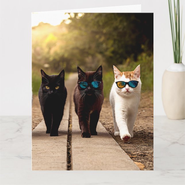 COOL CAT BIRTHDAY GREETING CARD (Front)