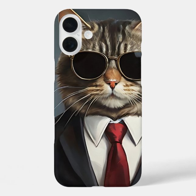 Cool Cat Businessman Sunglasses Corporate Feline Case-Mate iPhone Case (Back)