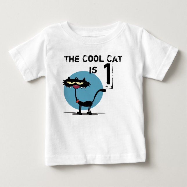Cool Cat Customizable Birthday T-shirt (Front)