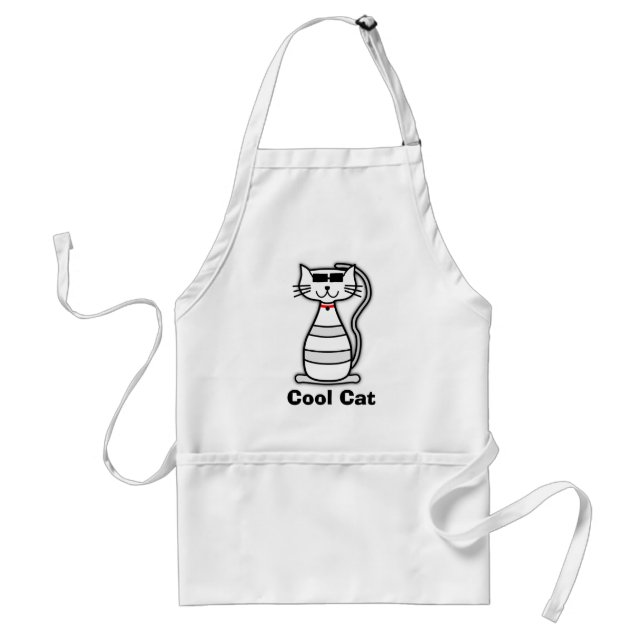 Cool Cat cute cartoon cat with sunglasses Standard Apron (Front)