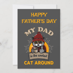 Cool cat dad custom Father's Day Card