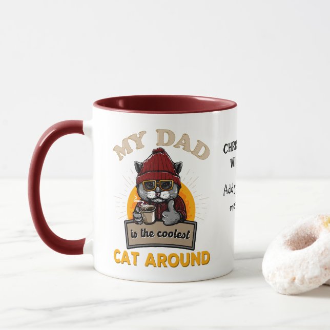 Cool cat dad custom mug (With Donut)