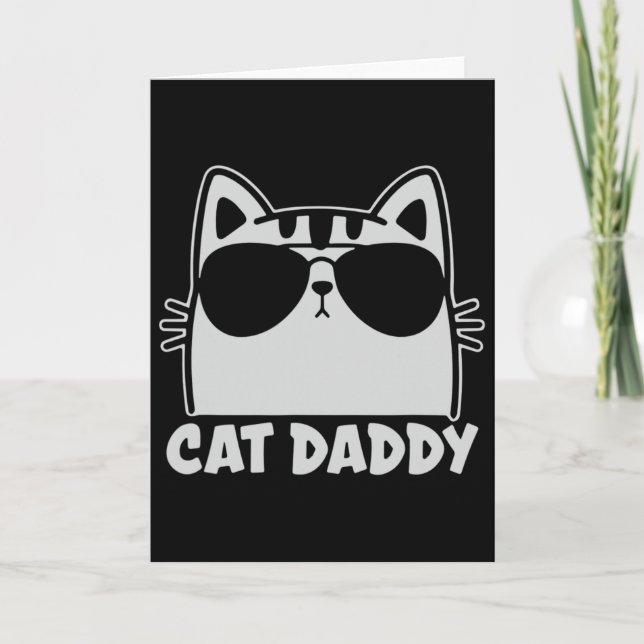 Cool Cat Daddy Sungles Funny Cat Lover Gift Father Card (Front)