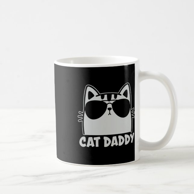 Cool Cat Daddy Sungles Funny Cat Lover Gift Father Coffee Mug (Right)