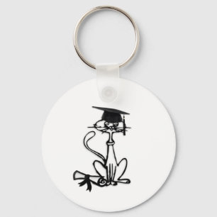 Cool Cat Graduation Keychain