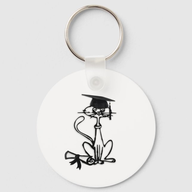 Cool Cat Graduation Keychain (Front)