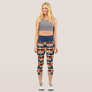 COOL CAT High Waisted Capris YOGA PANTS LEGGINGS