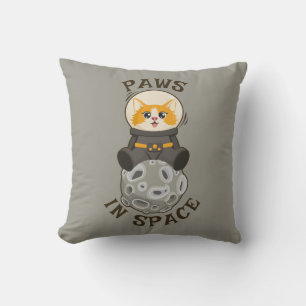 Cool Cat in space Cat Astronaut Cosmic animal Moon Throw Pillow