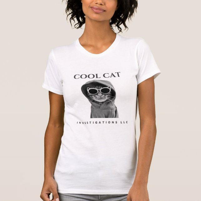 Cool Cat Investigations LLC logo tee (black/white) (Front)