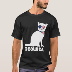 Cool Cat Meowica 4th of July Men Women T-Shirt