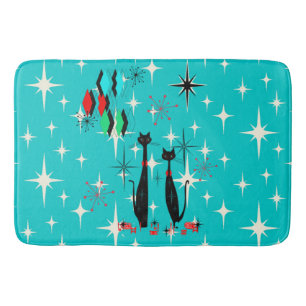 Cool Cat Mid Century Modern Atomic Era   Bath Mat