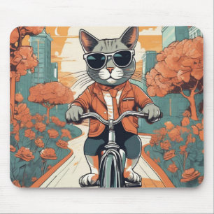 Cool Cat Modern Art Mouse Pad