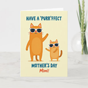 Cool Cat Mothers Day Wave Card