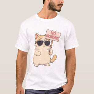 Cool Cat No Mondays Aesthetic Meme T-Shirt