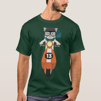 Cool Cat on Moped Scooter  for Hipsters  T-Shirt