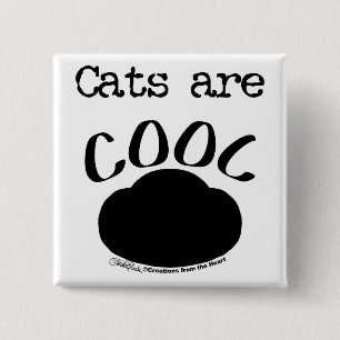 Cool Cat-Paw Print 2 Inch Square Button