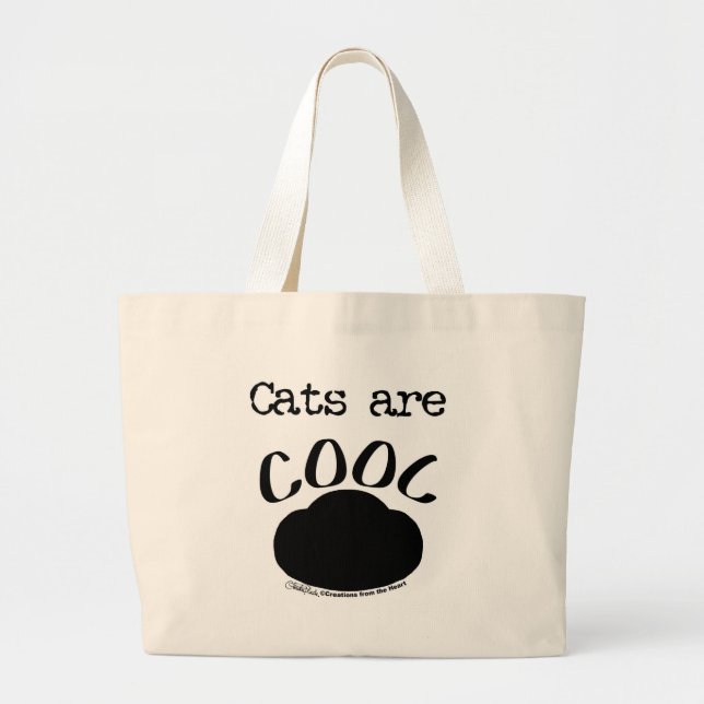 Cool Cat-Paw Print Large Tote Bag (Front)