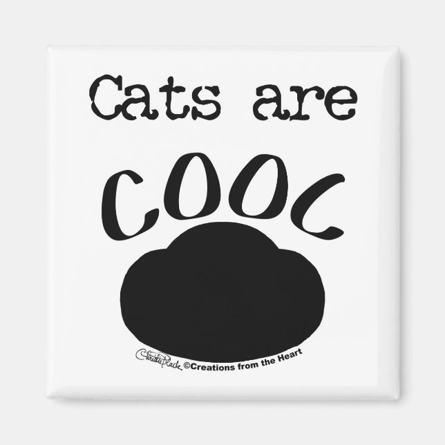 Cool Cat Paw Print Magnet (Front)