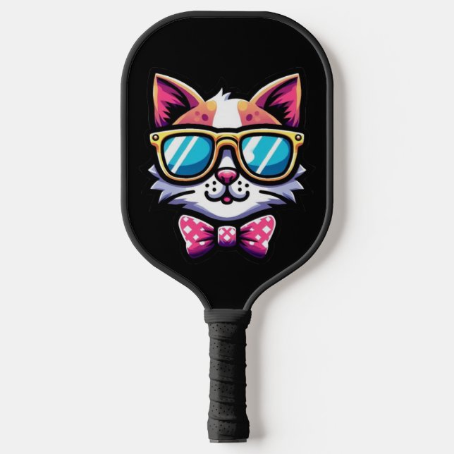 Cool Cat Pickleball Paddle – Quirky Sports Gear (Front)