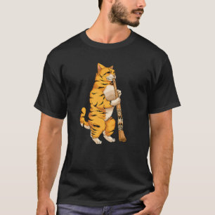 Cool Cat Playing Didgeridoo   Funny Kitten Instrum T-Shirt