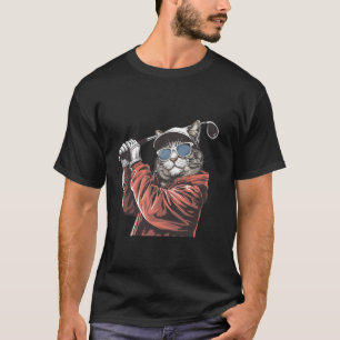 Cool Cat Playing Golf - Golf Lovers Golfing T-Shirt