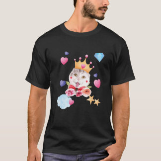 Cool Cat Queen Flower Love Heart Diamond Star T-Shirt