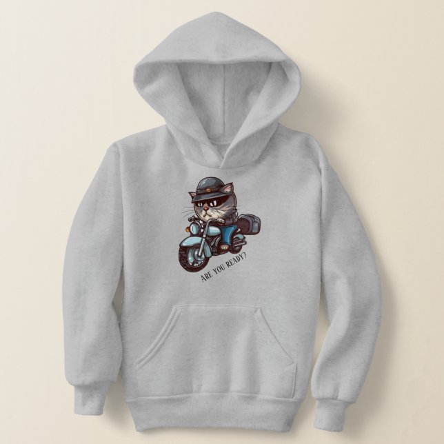 Cool Cat Riding Motorcycle Êtes-vous prêt (Poser)