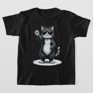 Cool Cat Rock Dancer Tee Funny Animal Music Gift