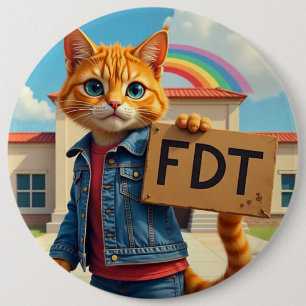 Cool Cat Says FDT Political 6 Inch Round Button