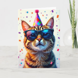 Cool Cat Shades Birthday Card
