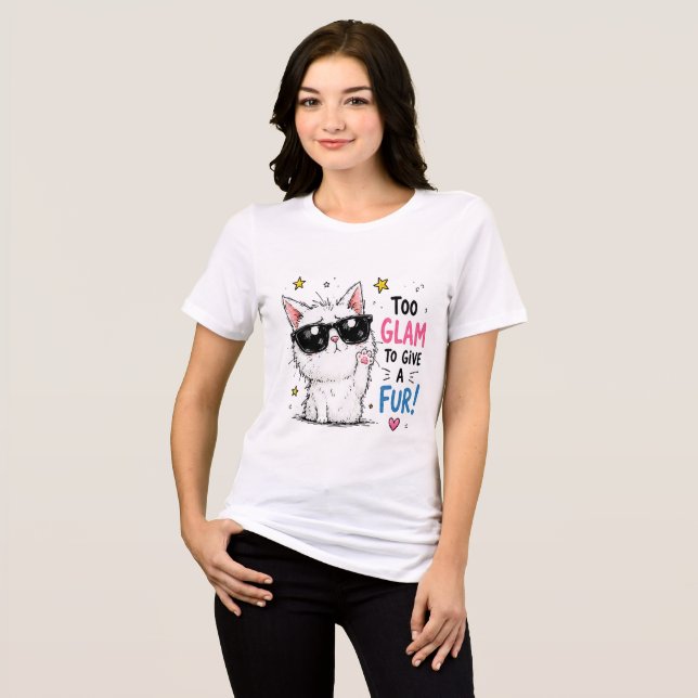 Cool Cat Sunglasses Design Tri-Blend Shirt (Front Full)