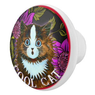 COOL CAT SURPRISE CERAMIC KNOB