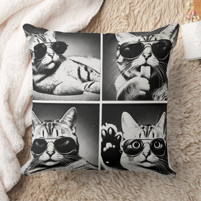  Cool cat Throw Pillow (Blanket)