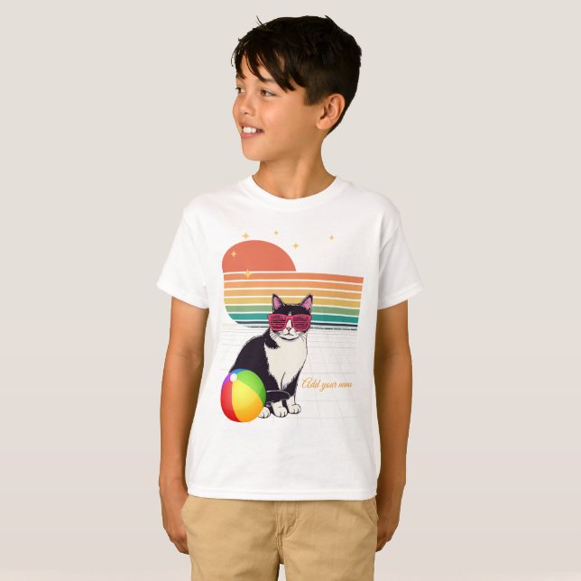 Cool Cat Vibes at Sunset T-Shirt (Front Full)