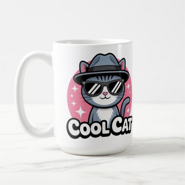 Cool Cat Vibes Coffee Mug (Left)