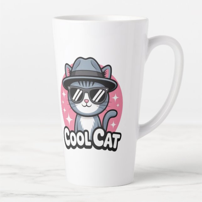 Cool Cat Vibes Latte Mug (Right)