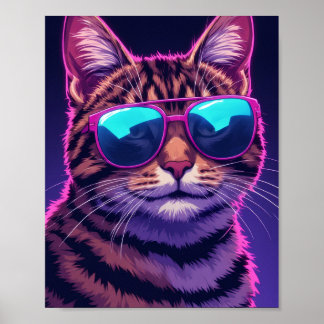 COOL CAT wearing sunglasses glossy poster