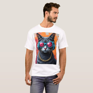 Cool cat with a Phoenix at the back T-Shirt