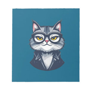Cool Cat with Glasses Notepad
