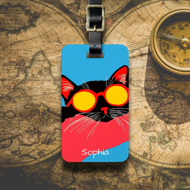 Cool Cat with Shades Luggage Tag (Creator Uploaded)