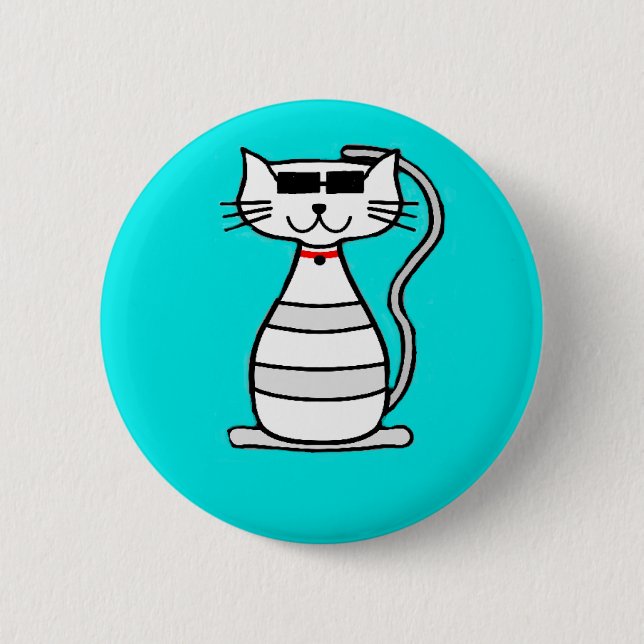 Cool Cat with sunglasses 2 Inch Round Button (Front)