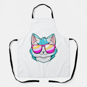 Cool cat with sunglasses apron