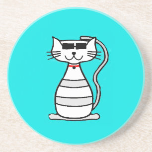 Cool Cat with sunglasses Coaster