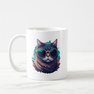 Cool cat with sunglasses coffee mug