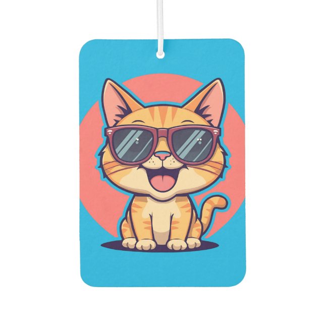 Cool Cat with Sunglasses – Cute Funny Kitty Design Air Freshener (Front)